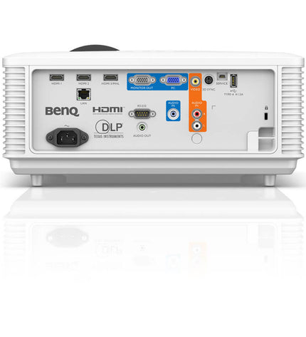 BenQ LU785 full HD projector displaying vibrant images in a home theater setup with bright 6000 lumens.