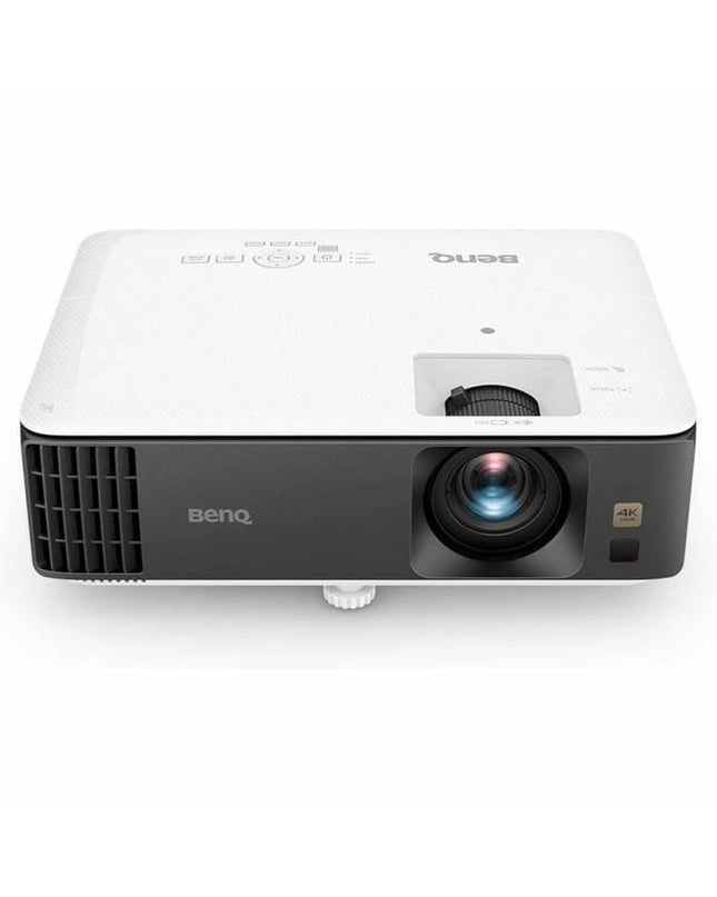 BenQ TK700 projector displaying colorful images on a wall, showcasing home entertainment and video projection capabilities.