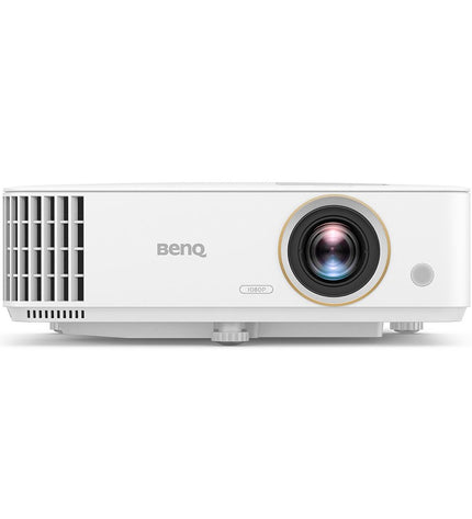 BenQ TH685P Full HD projector displaying a vibrant home theater image with clear 1920x1080 resolution in a dark room setting.