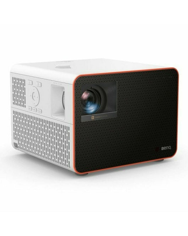 BenQ X3100I projector showing image projection with control buttons on top, 3300 lumens brightness, compact electronic device