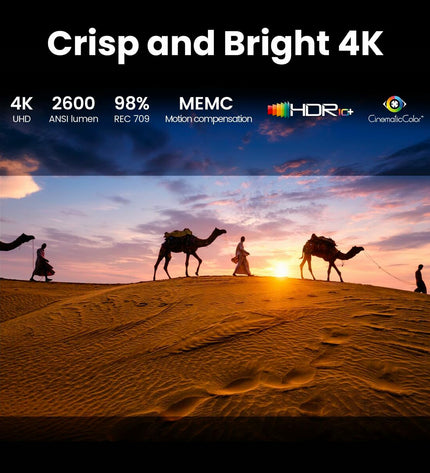 BenQ Full HD projector for home theater and electronics, showing a sleek design and projection setup.