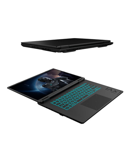 Gigabyte Gaming A16 laptop with 16-inch screen, 32GB RAM, 1TB SSD, GeForce RTX 5060, QWERTY Portuguese keyboard.