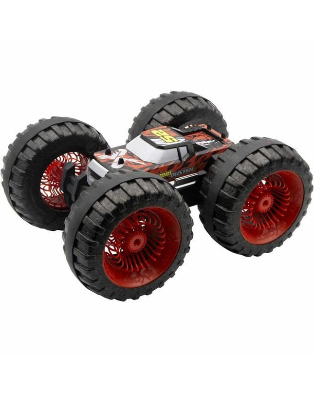 Red Exost Land Buster police car remote control toy with detailed design, suitable for children, in a playful vehicle image.