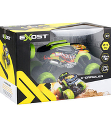 Remote control police car Exost CRAWLER 4x4 1:24 scale toy vehicle with police decals and off-road design.