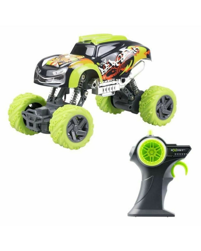Remote control police car toy by Exost, 4x4 crawler vehicle, 1:24 scale with detailed police design and rugged off-road tires.