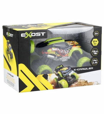 Remote control police car toy by Exost, 1:24 scale, 4x4 crawler vehicle for kids, detailed police vehicle design.