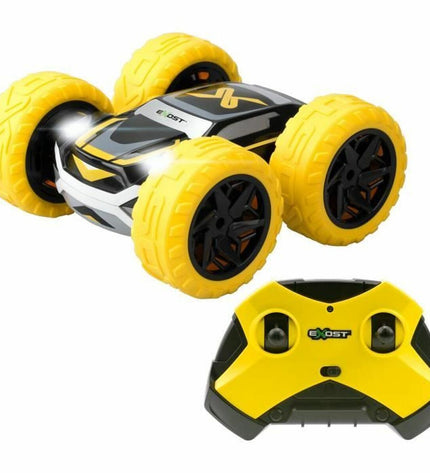 Yellow Exost police car remote control toy with detailed police vehicle design for children’s play.
