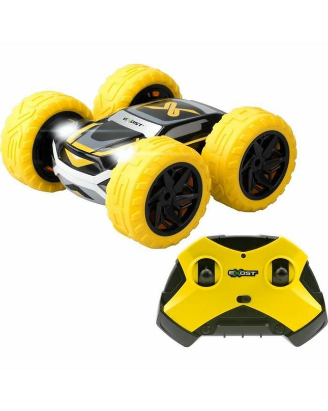 Yellow Exost police car remote control toy with detailed police vehicle design for children’s play.