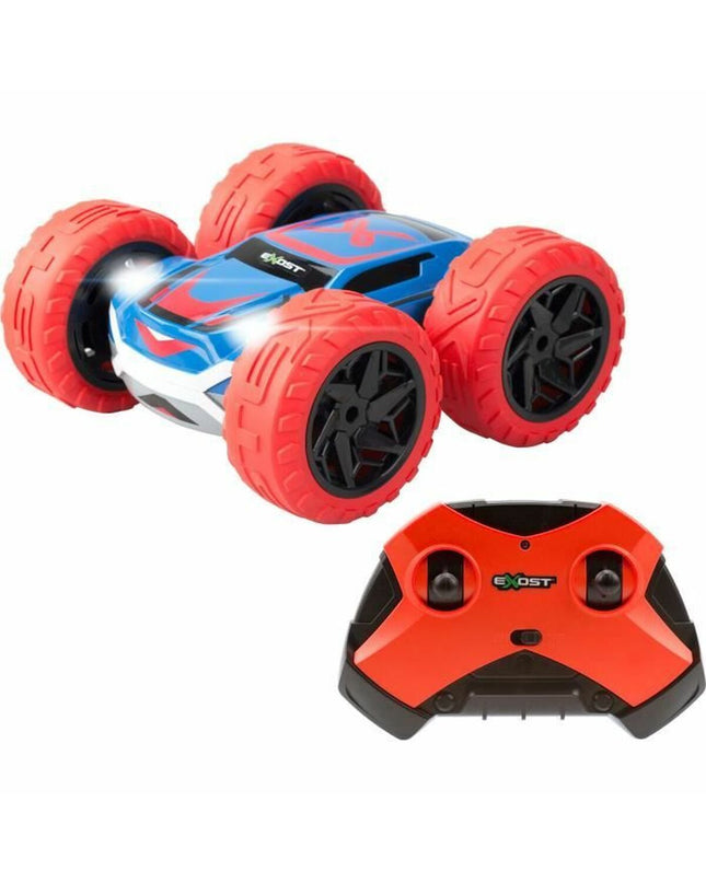 Gray and red Exost police car remote control toy, detailed vehicle suitable for children, part of the Exost vehicle collection.