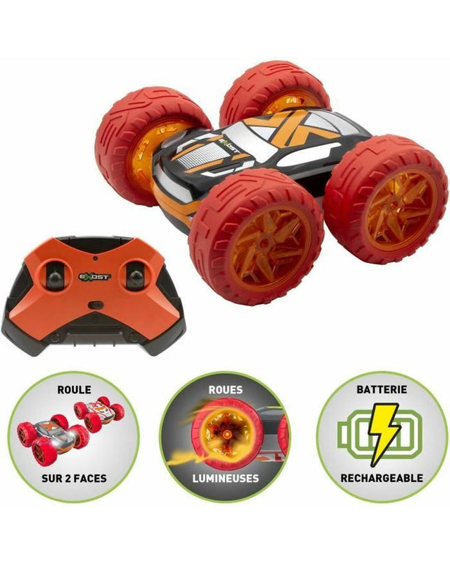 Exost police car toy on remote control, detailed plastic vehicle for play, part of Exost's toy vehicle collection.
