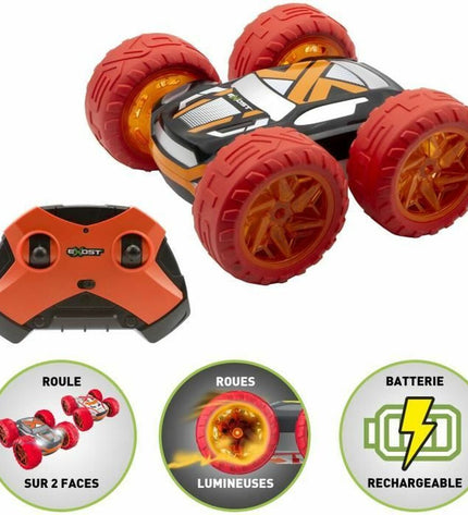 Remote control police car toy from Exost, designed for kids, featuring a sleek police vehicle with remote control functionality.