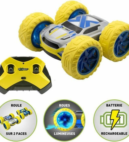 Remote-controlled police car toy from Exost, featuring a sleek design and detailed police vehicle appearance.