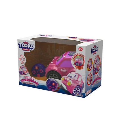 Pink remote control police car toy by Tooko, detailed with realistic police vehicle features, designed for children’s play.