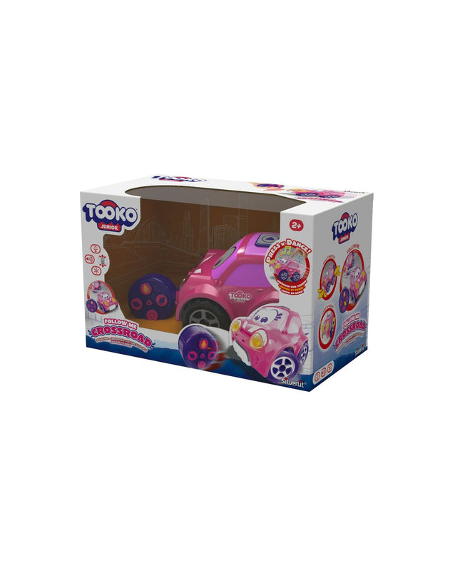 Pink remote control police car toy by Tooko, detailed with realistic police vehicle features, designed for children’s play.