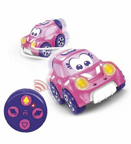 Pink remote control police car toy by Tooko, featuring detailed police vehicle design and remote control for play.