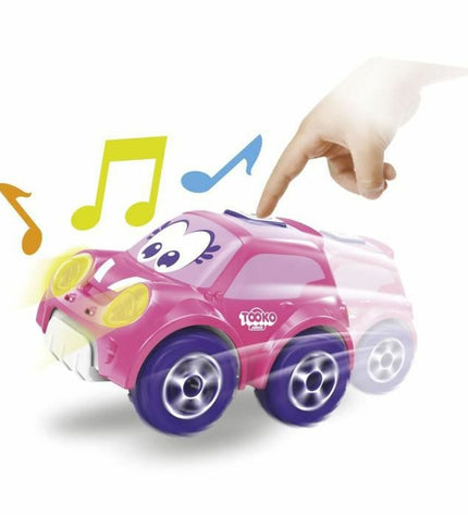 Pink remote control police car toy by Tooko, featuring detailed police vehicle design for kids' play and imaginative fun.