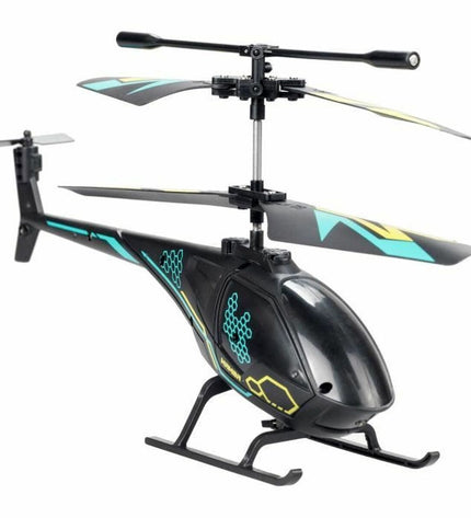 Flybotic police car toy with remote control in black and blue, detailed plastic vehicle for children’s play and fun.