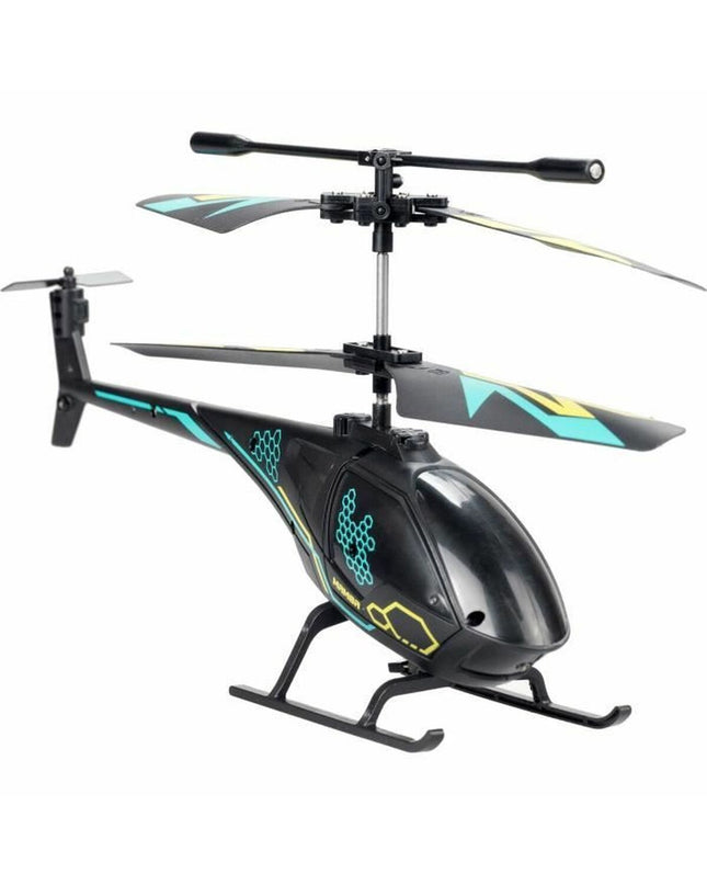 Flybotic police car toy with remote control in black and blue, detailed plastic vehicle for children’s play and fun.