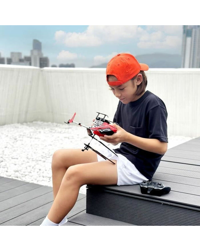Red Flybotic remote-controlled police car toy for children, featuring realistic vehicle details and vibrant color.