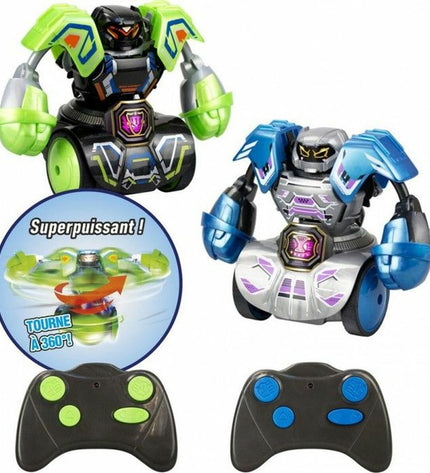 Silverlit robot toy with silver exterior and electronic features, designed for play and entertainment.