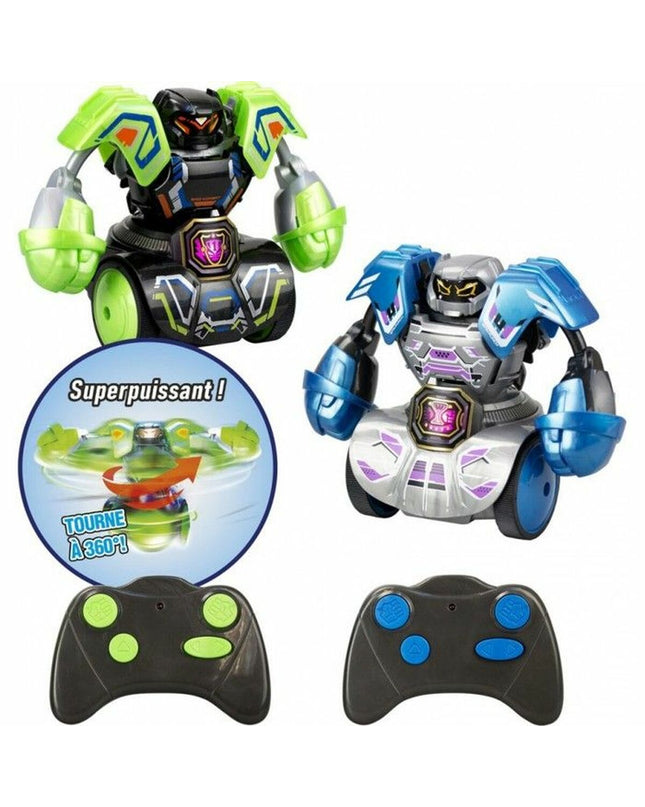 Silverlit robot toy with silver exterior and electronic features, designed for play and entertainment.