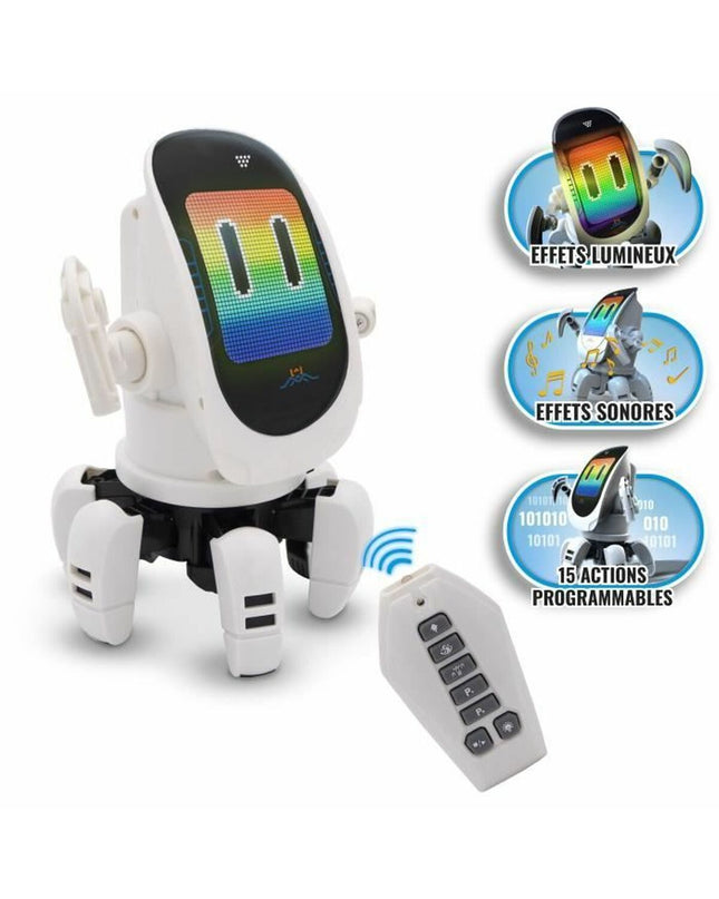 Silverlit robot toy in silver color, electronic toy with detailed features, designed for interactive play.