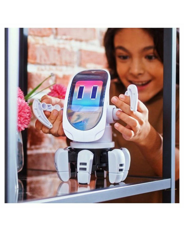 Silverlit robot toy in silver color, electronic robot from Silverlit with detailed features and movable parts.