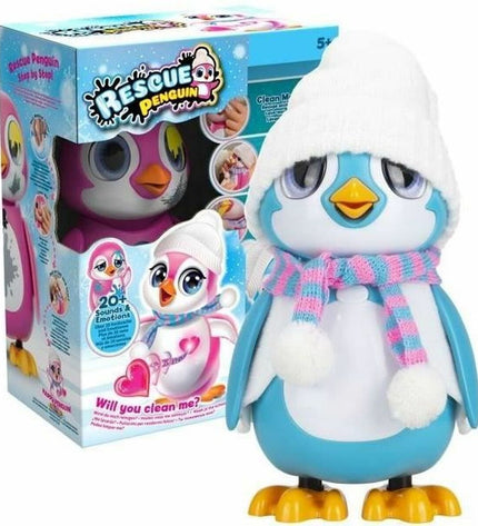 Silverlit Rescue Penguin robot toy with silver finish, featuring electronic controls and playful design for children.