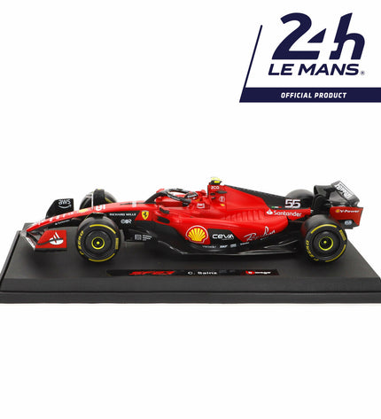 Bburago Ferrari F1 Racing SF23 #55 toy car in 1:18 scale, detailed model of Ferrari F1 vehicle for collectors and enthusiasts