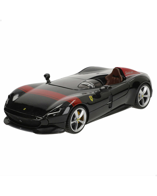 Bburago Ferrari Monza SP1 1:24 scale toy car model in red with detailed design and realistic features.