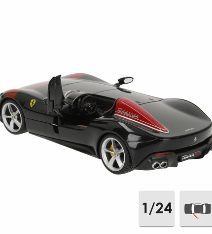 Bburago Ferrari Monza SP1 1:24 scale diecast toy car, detailed model in red with realistic features.