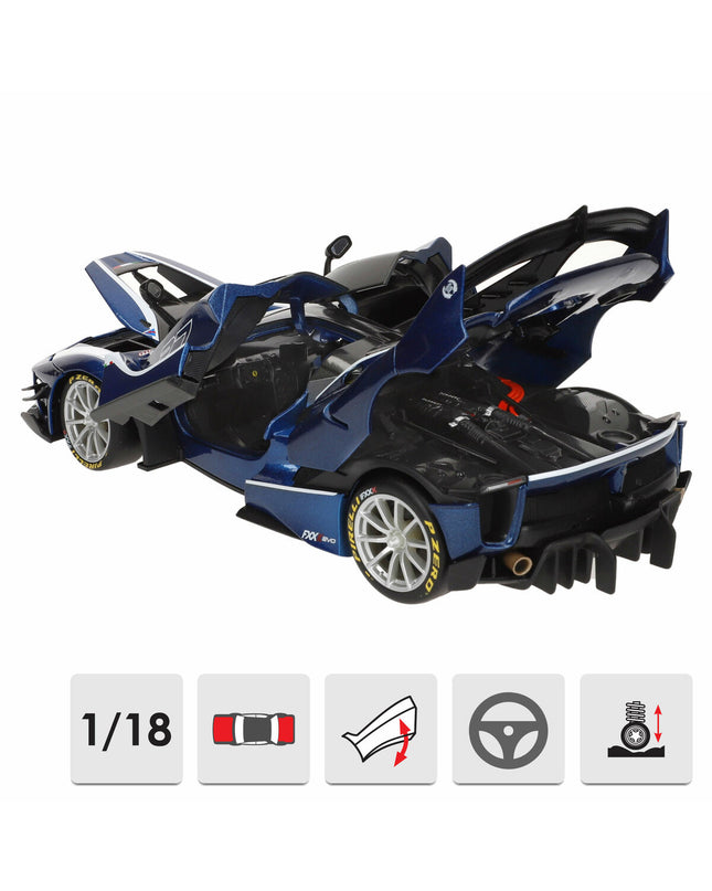 Bburago Ferrari FXX K-EVO #27 1:18 scale toy car, detailed model of high-performance racing vehicle.