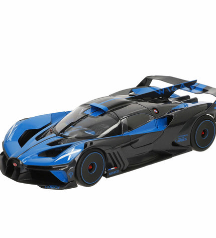 Bburago GT Bugatti Bolide 1:18 scale toy car, detailed model in vibrant colors, showcasing realistic design and sporty features.