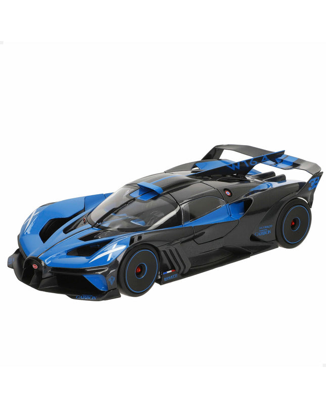 Bburago GT Bugatti Bolide 1:18 scale toy car, detailed model in vibrant colors, showcasing realistic design and sporty features.