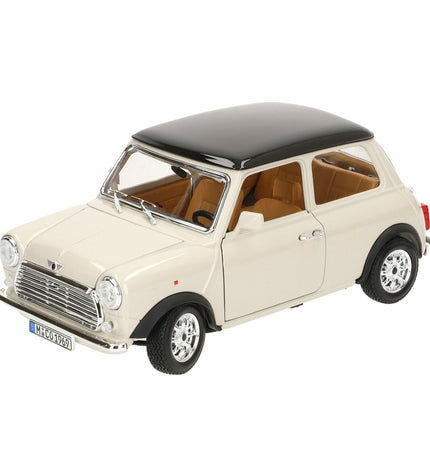 Bburago 1:18 scale GT-Mini Cooper (1969) diecast toy car, detailed miniature vehicle for collectors and play.