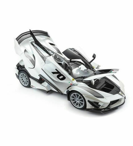 Bburago Ferrari FXX K-EVO #70 1:18 scale diecast toy car, detailed red Ferrari model for collectors and play.