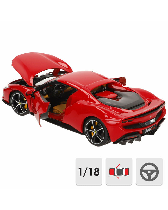 Bburago Ferrari 296 GTB 1:18 scale toy car model, detailed miniature vehicle from the Ferrari sports car collection.