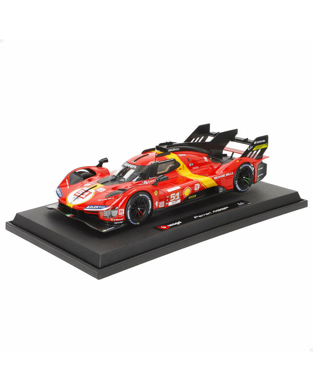 Bburago Ferrari Racing 499 LMH #51 1:18 scale toy car, detailed replica from the vehicle category, perfect for collectors and enthusiasts.