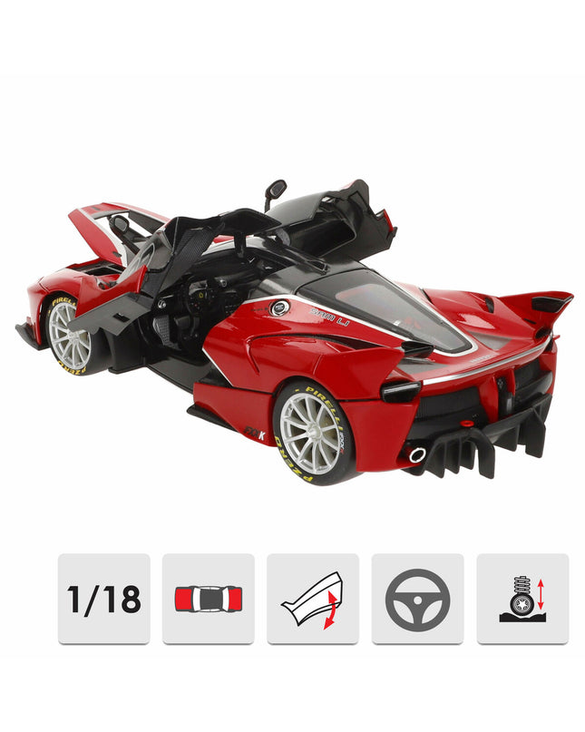 Bburago Ferrari FXX K #88 toy car in 1:18 scale, detailed model of the Ferrari racing vehicle for collectibles and play