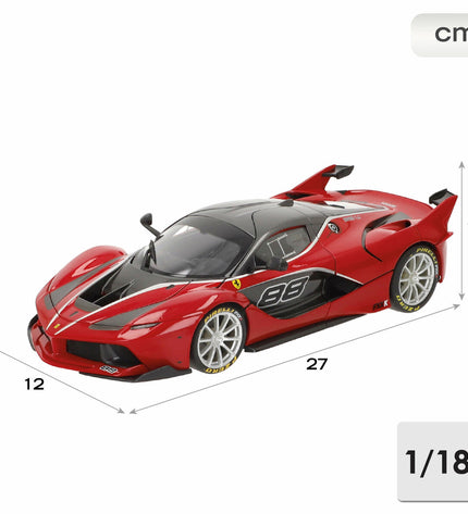Bburago Ferrari FXX K #88 toy car in 1:18 scale, detailed miniature model from the vehicle and games collection