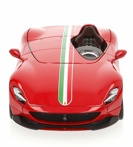 Bburago Ferrari Monza SP1 1:18 scale diecast toy car, detailed model with red Ferrari design and realistic features.
