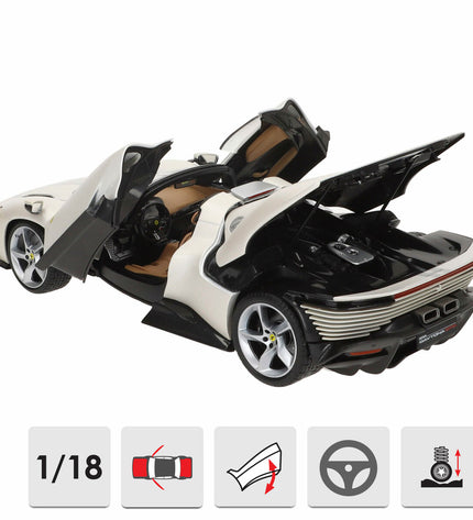 Bburago Ferrari Daytona SP 1:18 scale toy car shown on a plain background, detailed miniature replica of the high-performance sports car.