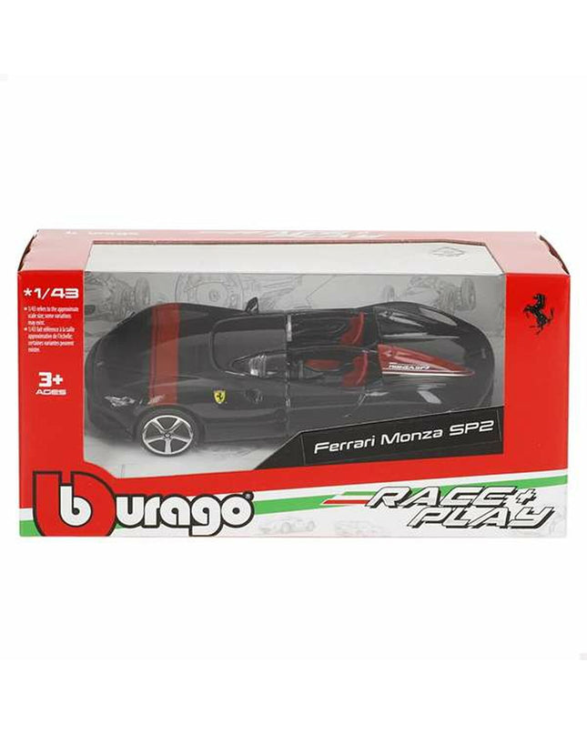 Bburago Ferrari toy car in red, detailed miniature vehicle from the automotive model collection, perfect for display or play.