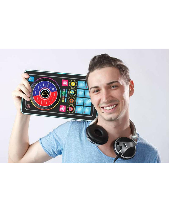 iDance DJ-tafel speelgoed voor kinderen with colorful buttons and turntables, designed for kids' music and DJ play.
