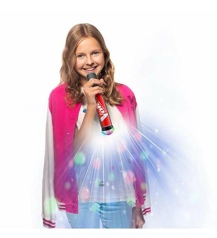 La Voz Karaoke toy with microphone and colorful controls, electronic singing game for kids and entertainment.