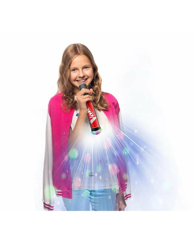 La Voz Karaoke toy with microphone and colorful controls, electronic singing game for kids and entertainment.