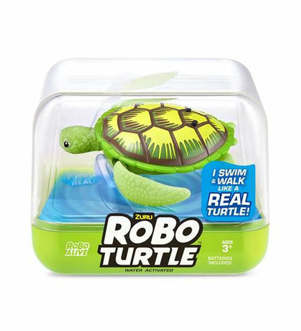 Zuru Roboturtle Schildpad action figure from toy and game collection, detailed plastic turtle with vibrant colors and movable limbs.