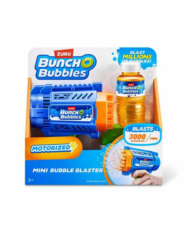 Blue Zuru BunchO Mini Bubble Blaster toy with a compact 20x20x7 cm design, perfect for outdoor bubble fun.