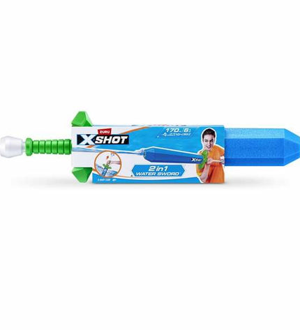 Zuru Waterwerper espada toy, 65 cm long, suitable for outdoor water play and summer games, with a vibrant blue design.