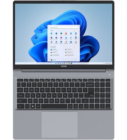 Tecno Berekenen laptop with sleek design, keyboard, and screen, ideal for calculations and everyday computing tasks.